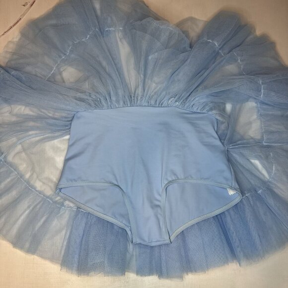 Weissman Dance Costume Girls L 2-Piece Blue Tutu Top Cinderella 9491 Sequins - Picture 13 of 16